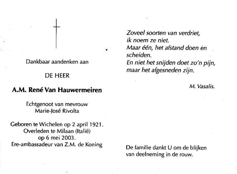Alfons Marie Rene Van Hauwermeiren