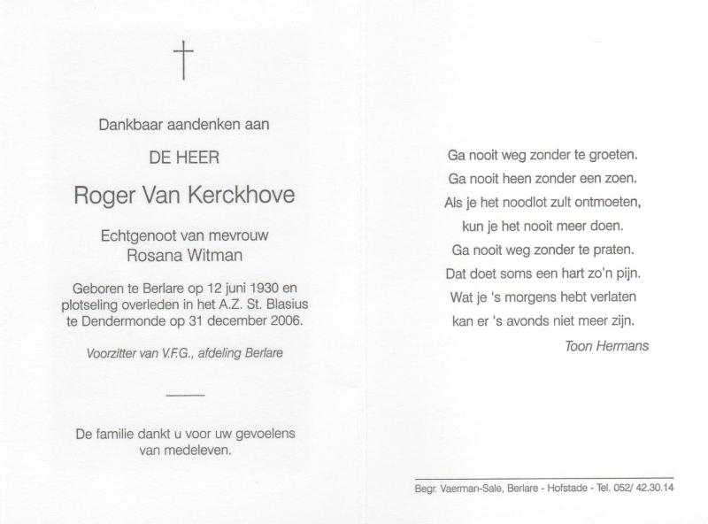 Roger Van Kerckhove