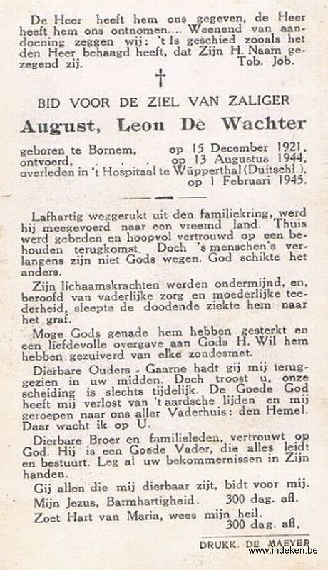 August Leon De Wachter