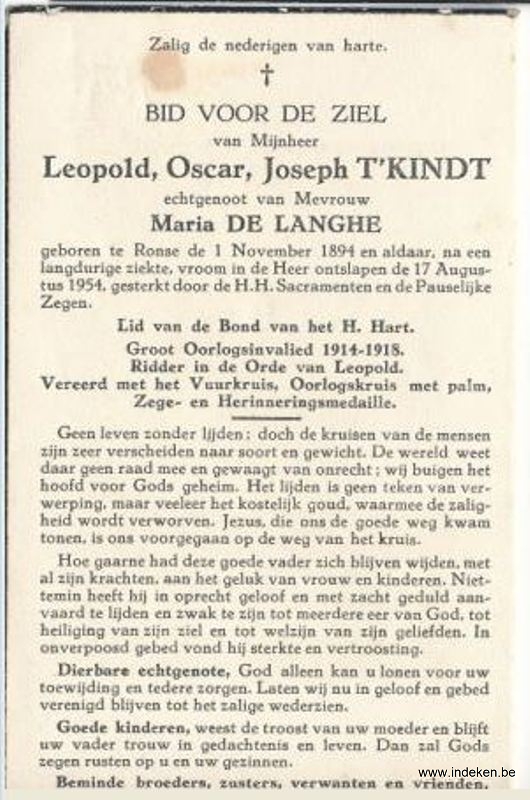 Leopold Oscar Joseph t Kindt