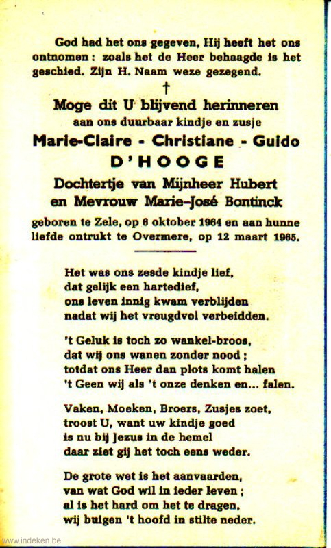 Marie-Claire Christiane Guido D hooge