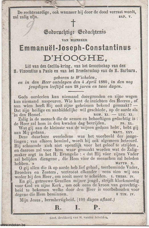 Emmanuël Joseph Constantinus D Hooghe