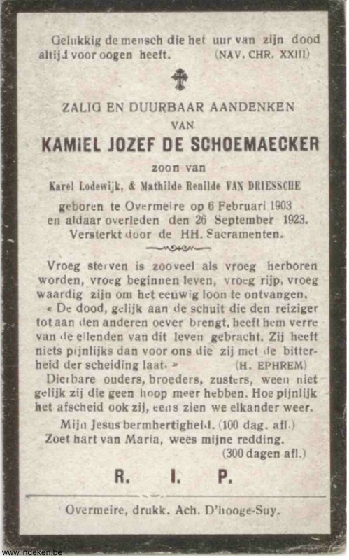 Kamiel Jozef De Schoemaecker