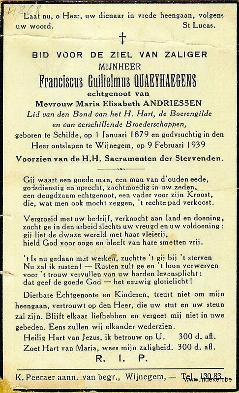 Franciscus Guilielmus Quaeyhaegens