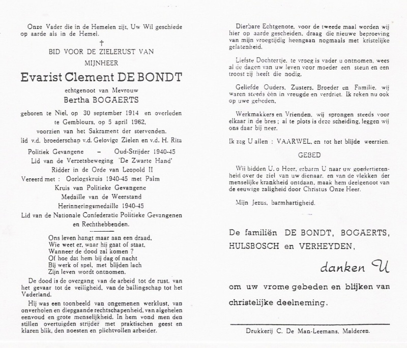 Evarist Clement De Bondt