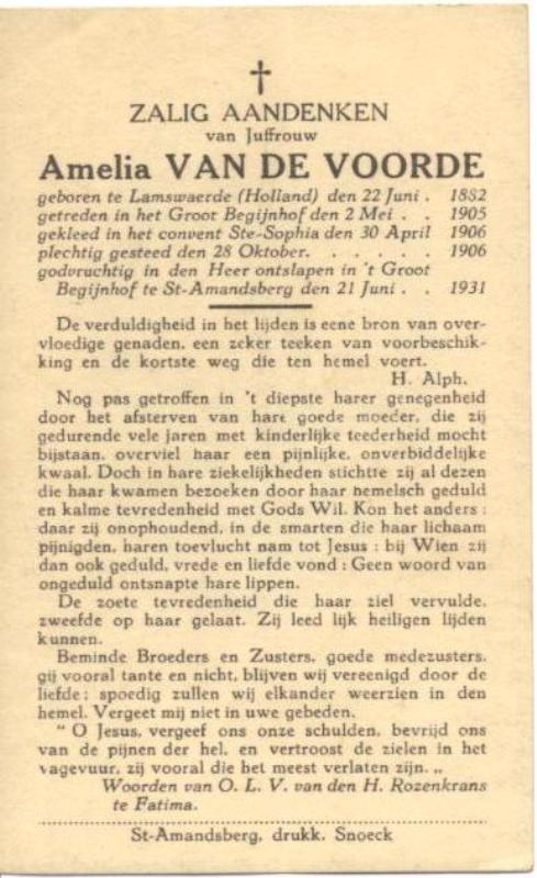 Amelia Van De Voorde