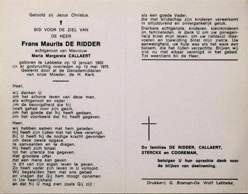 Frans Maurits De Ridder