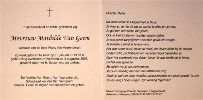 Maria Mathilde Van Geem