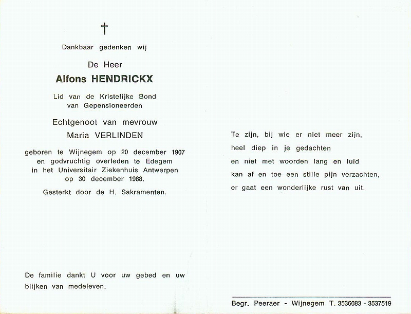 Alfons Gregorius Hendrickx