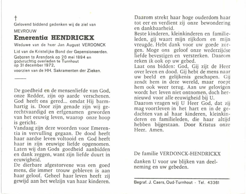 Maria Catharina Emerentia Hendrickx