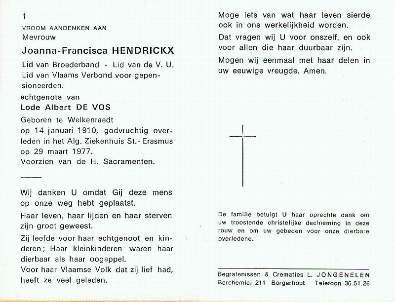 Joanna Francisca Hendrickx