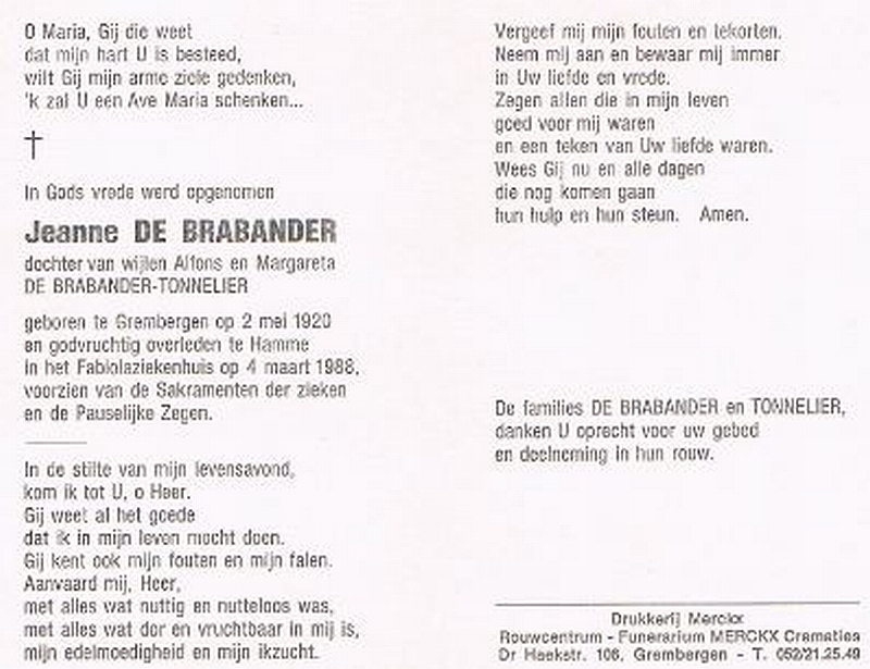 Jeanne De Brabander
