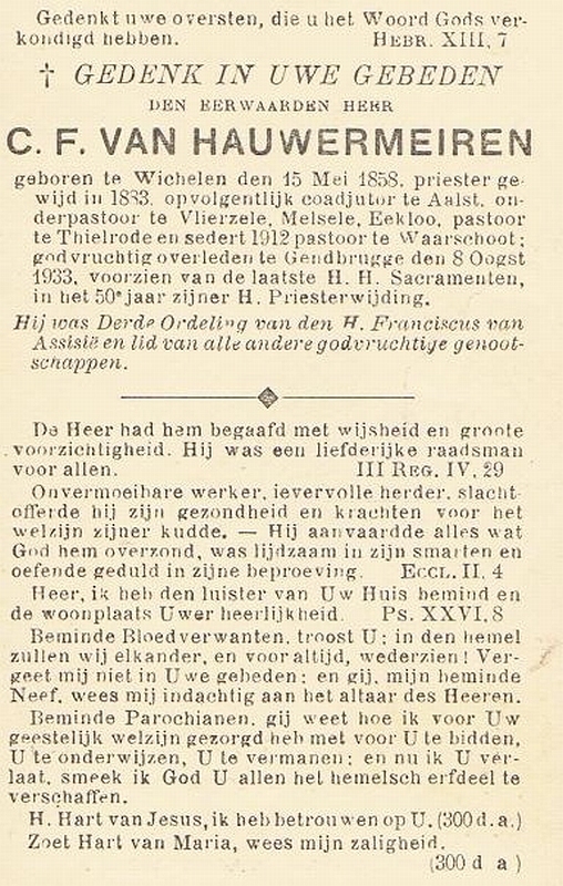 Carolus Franciscus Van Hauwermeiren