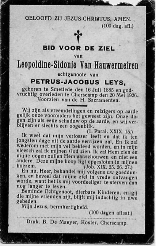 Leopoldine Sidonie Van Hauwermeiren