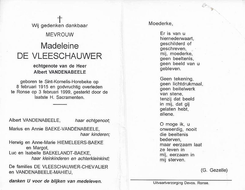 Madeleine De Vleeschauwer