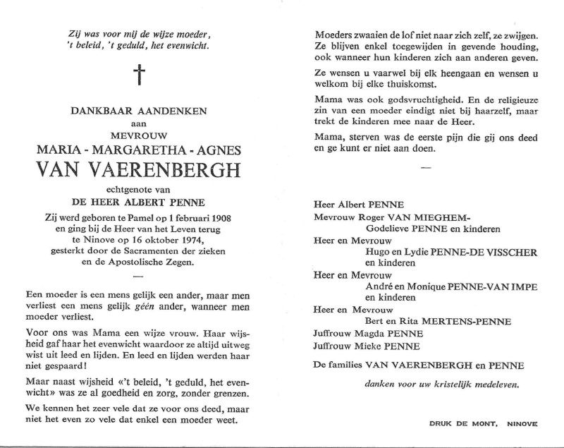 Maria Margaretha Agnes Van Vaerenbergh