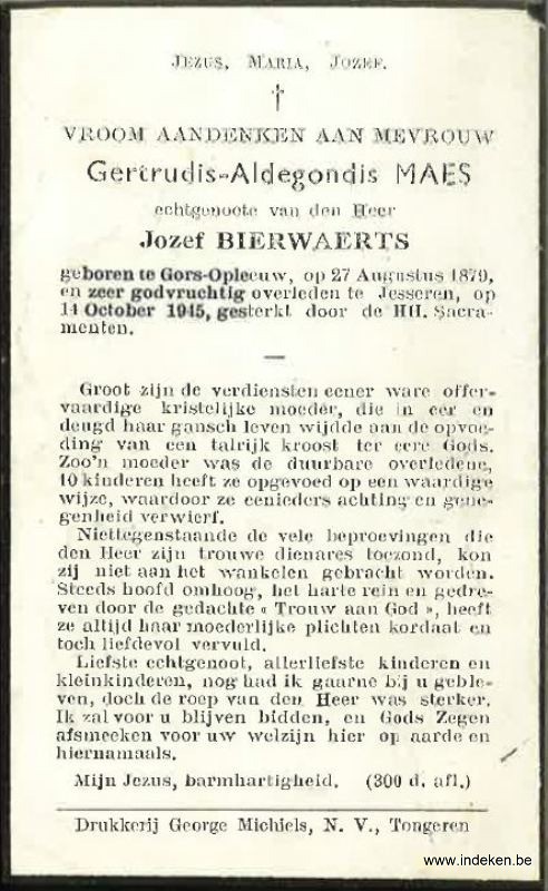Gertrude Aldegonde Maes