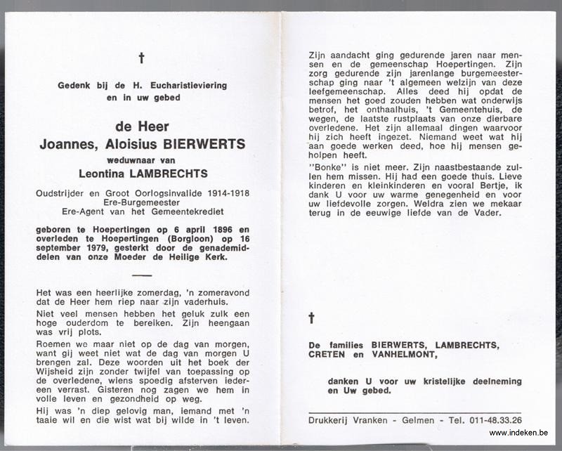 Joannes Aloisius Bierwerts