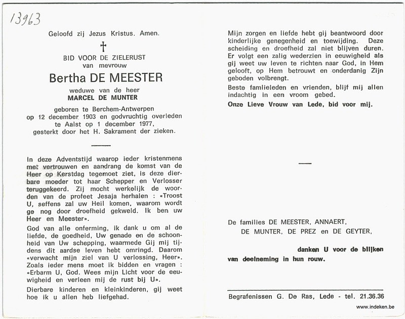 Bertha Aline De Meester