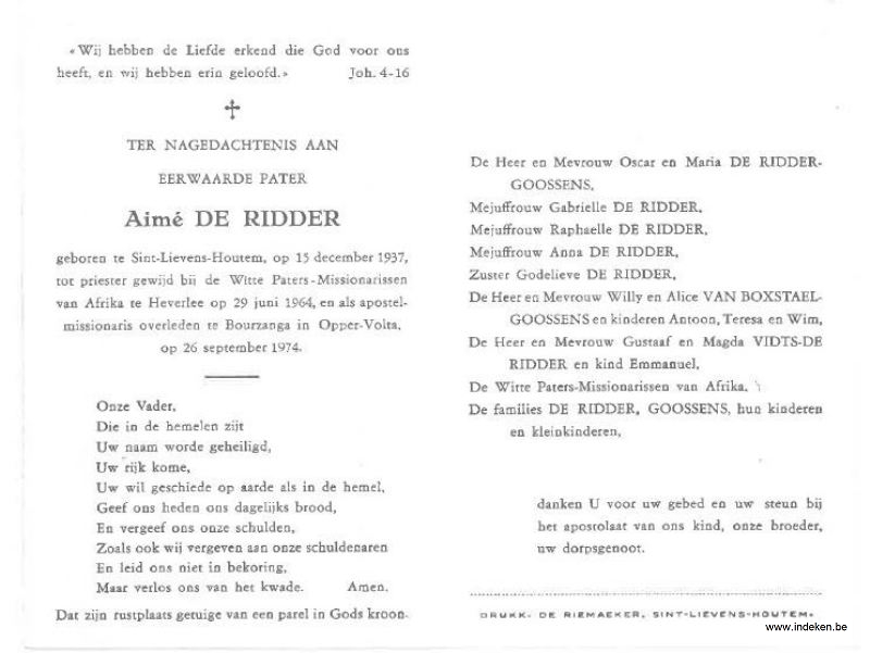 Aime De Ridder