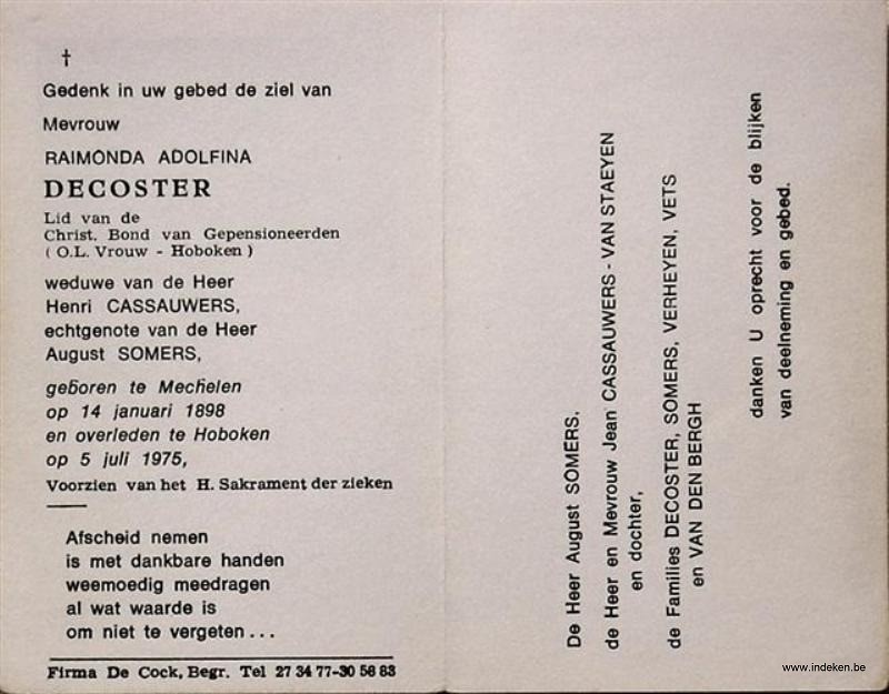 Raimonda Adolfina De Coster