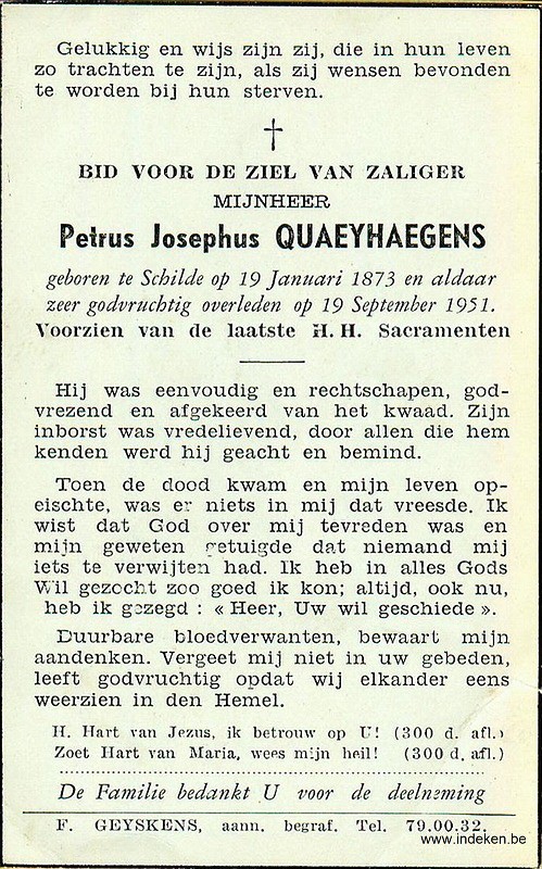 Petrus Josephus Quaeyhaegens