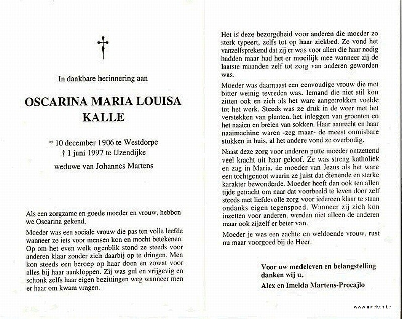 Oscarina Maria Louisa Kalle