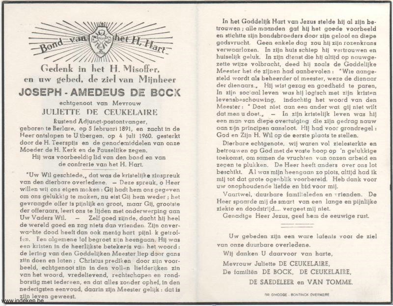 Joseph Amedeus De Bock