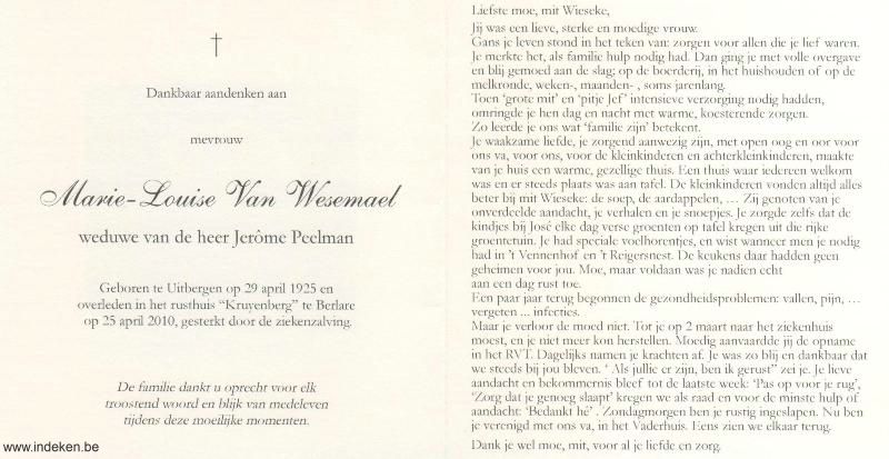 Marie Louise Van Wesemael