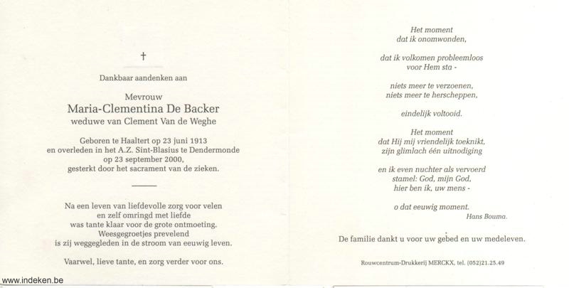 Maria Clementina De Backer