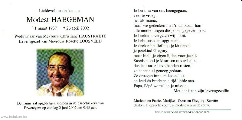 Modest Haegeman