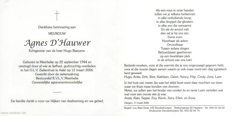 Agnes D Hauwer