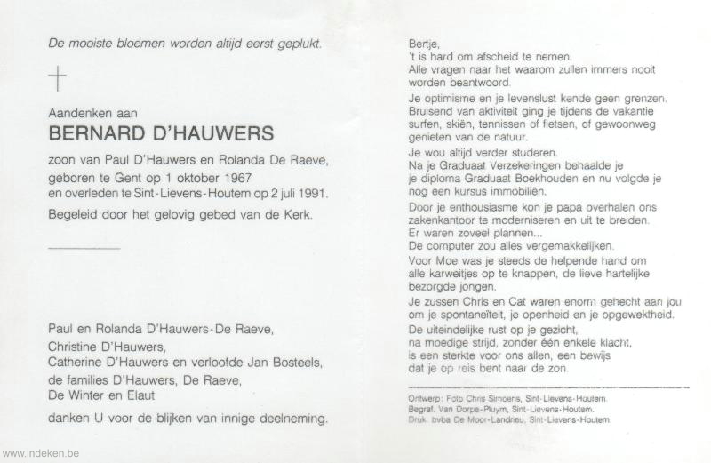 Bernard D Hauwers