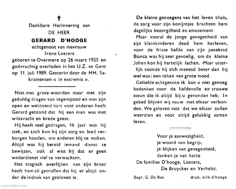 Gerard D hooge