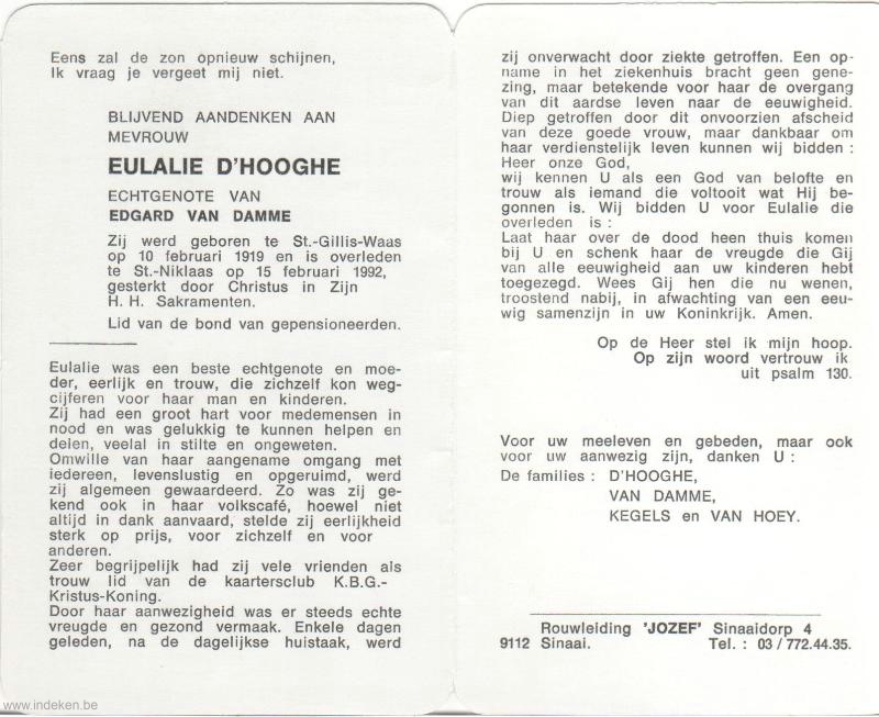 Eulalie D hooghe