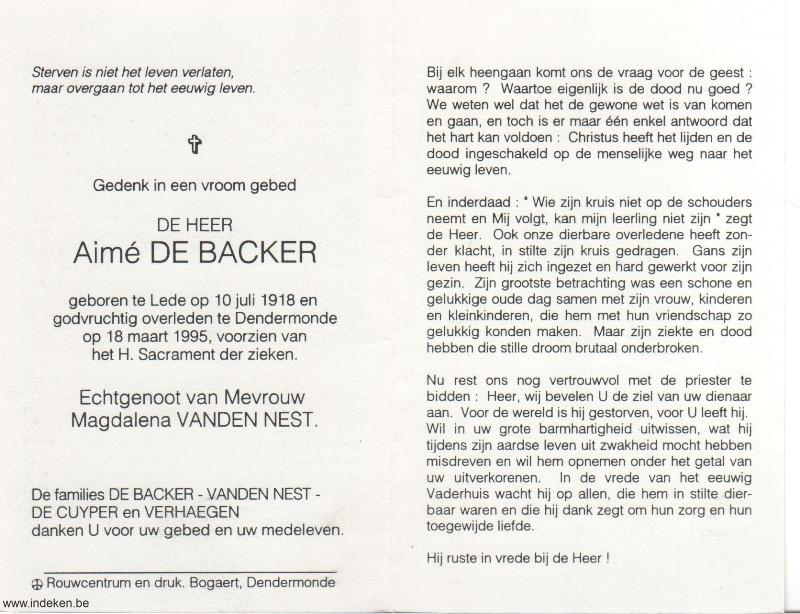 Aimé De Backer