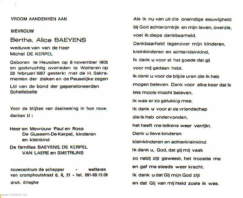 Bertha Alice Baeyens
