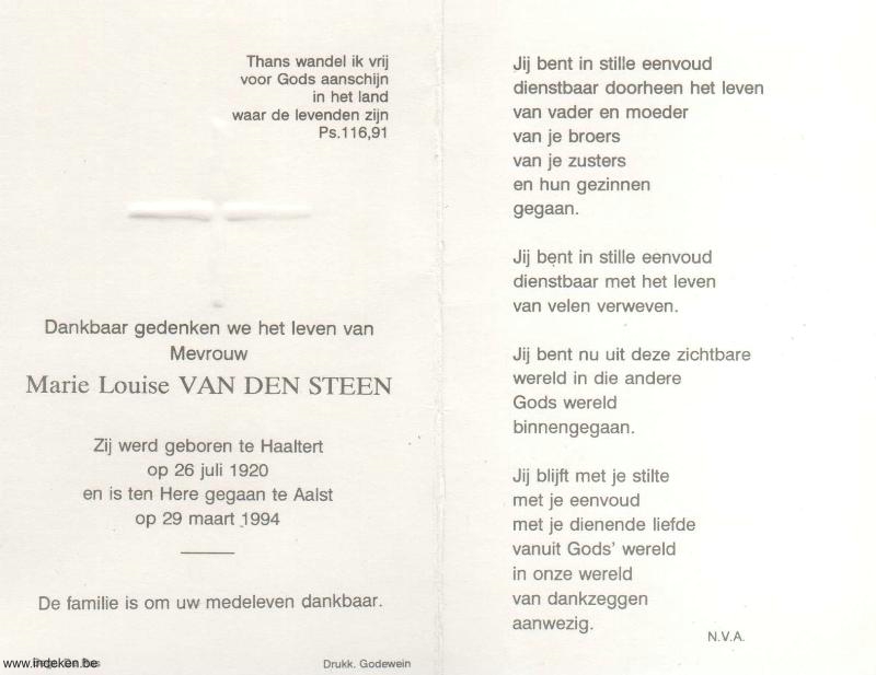 Marie Louise Van Den Steen