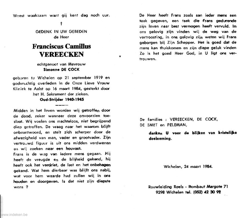 Franciscus Camillus Vereecken