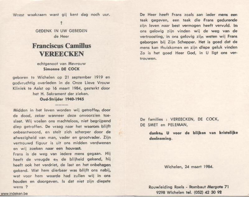 Franciscus Camillus Vereecken