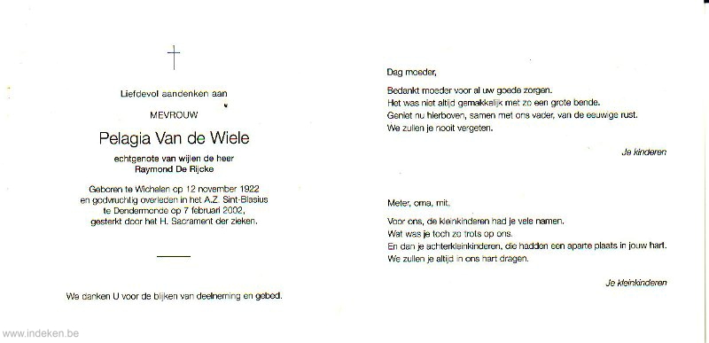 Pelagie Van De Wiele