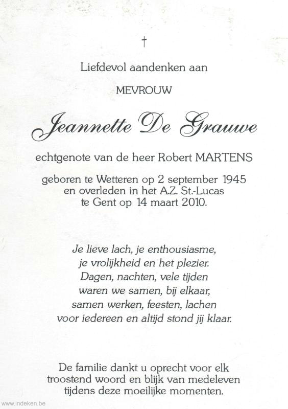 Jeannette De Grauwe