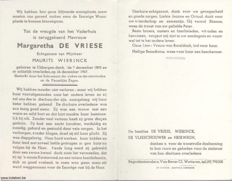 Margaretha De Vriese