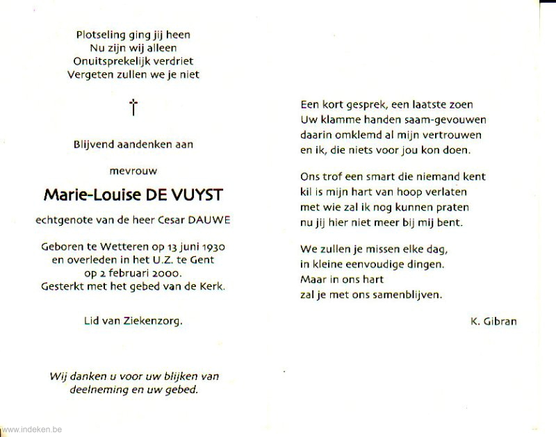 Marie Louise De Vuyst