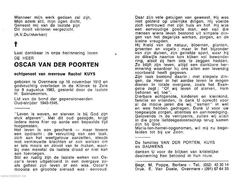 Oscar Van Der Poorten