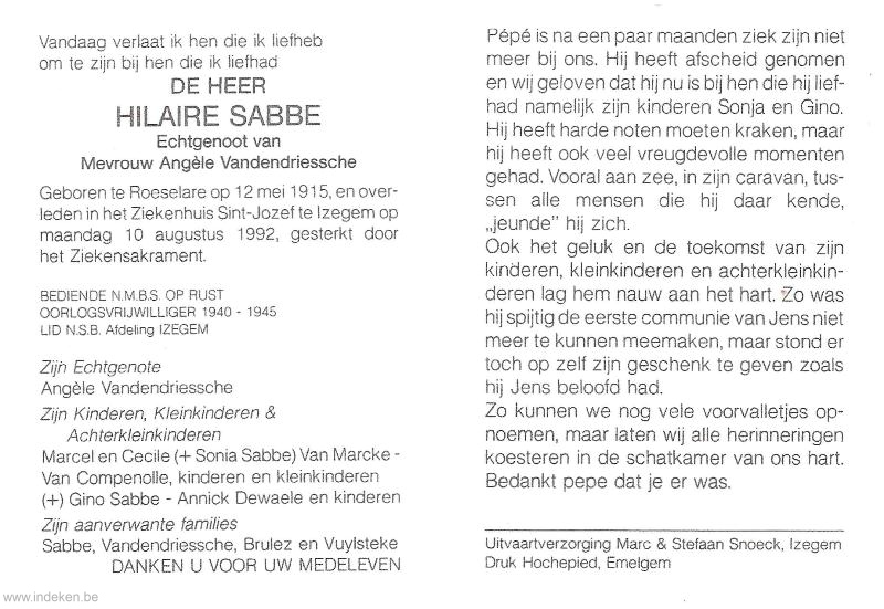 Hilaar Joseph Sabbe