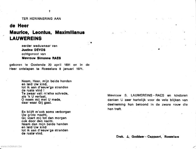 Maurice Leontus Maximillianus Lauwereins