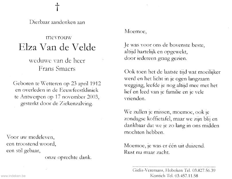 Elza Van De Velde