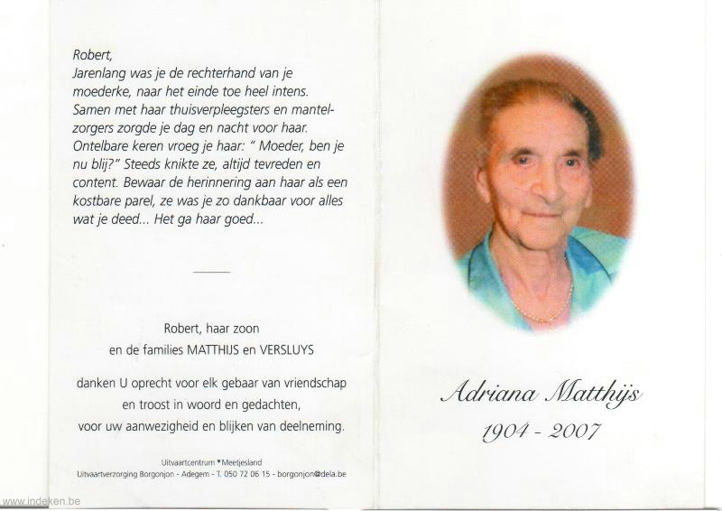 Adriana Josepha Matthijs