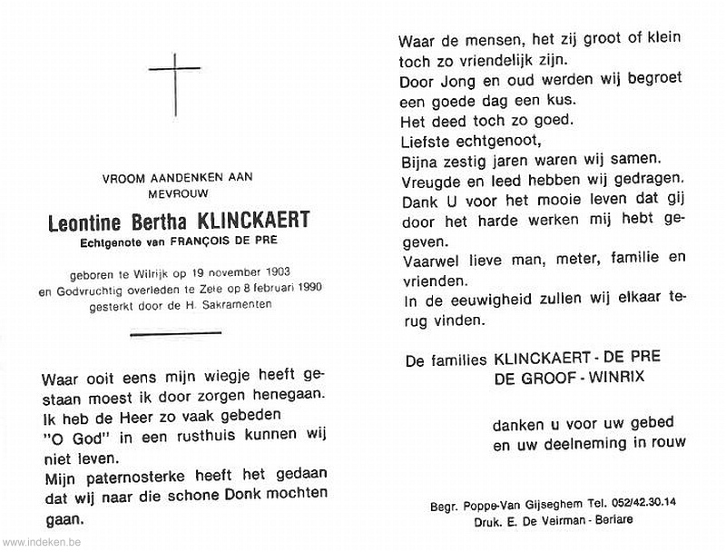 Leontine Bertha Klinckaert